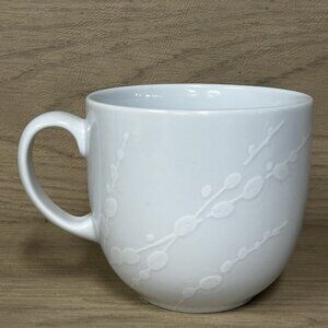 DENBY White Trace Mug White on White Design Glossy